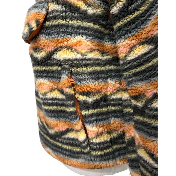 Billabong Sherpa Fleece Pullover A/Div Switchback Aztec 1/4 Snap Mock Neck Sz S - Picture 9 of 15